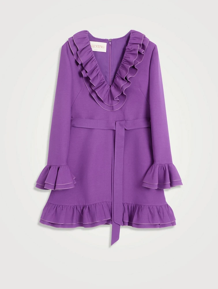 Ruffled Crêpe Couture Mini Dress