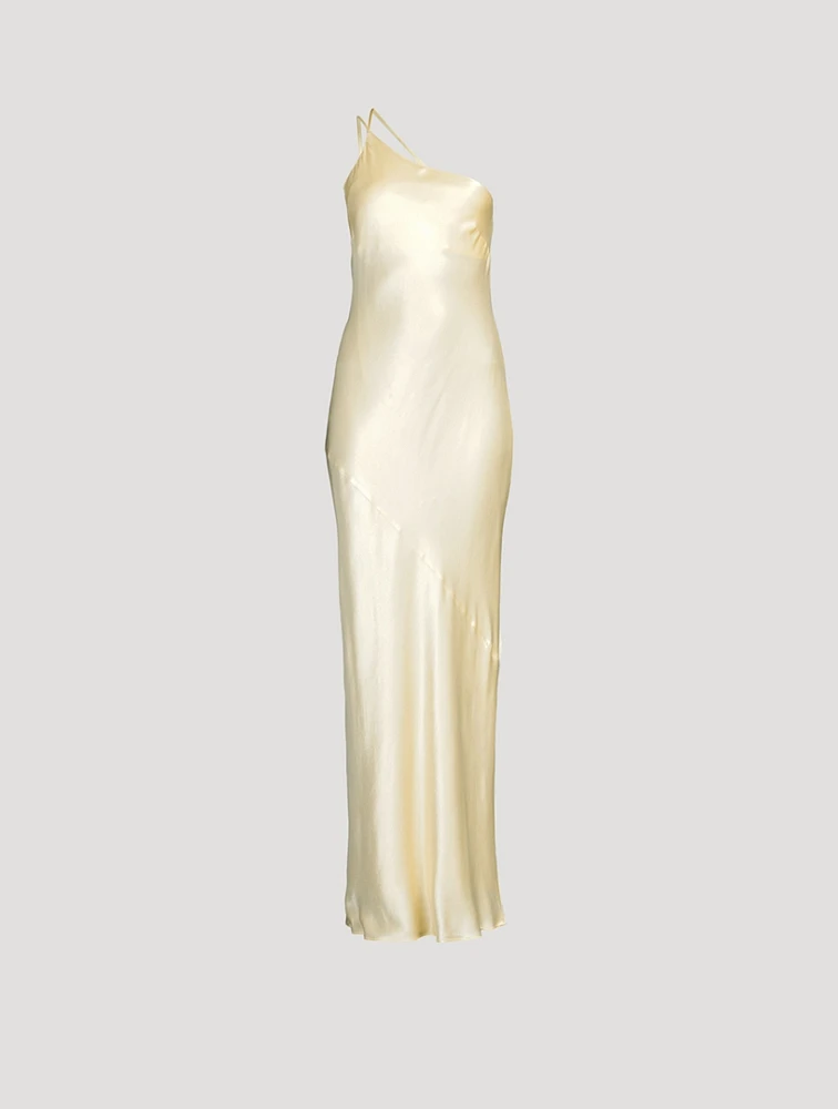 La Lune One-Shoulder Satin Gown