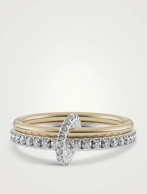 Astrid SG Gris Silver And 18K Gold Ring With Grey Diamonds