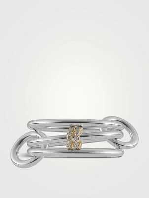 Acacia SG Gris Silver And 18K Gold Ring With Diamonds