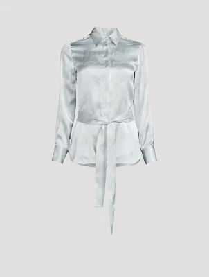 Silk Shirt With Detachable Tie