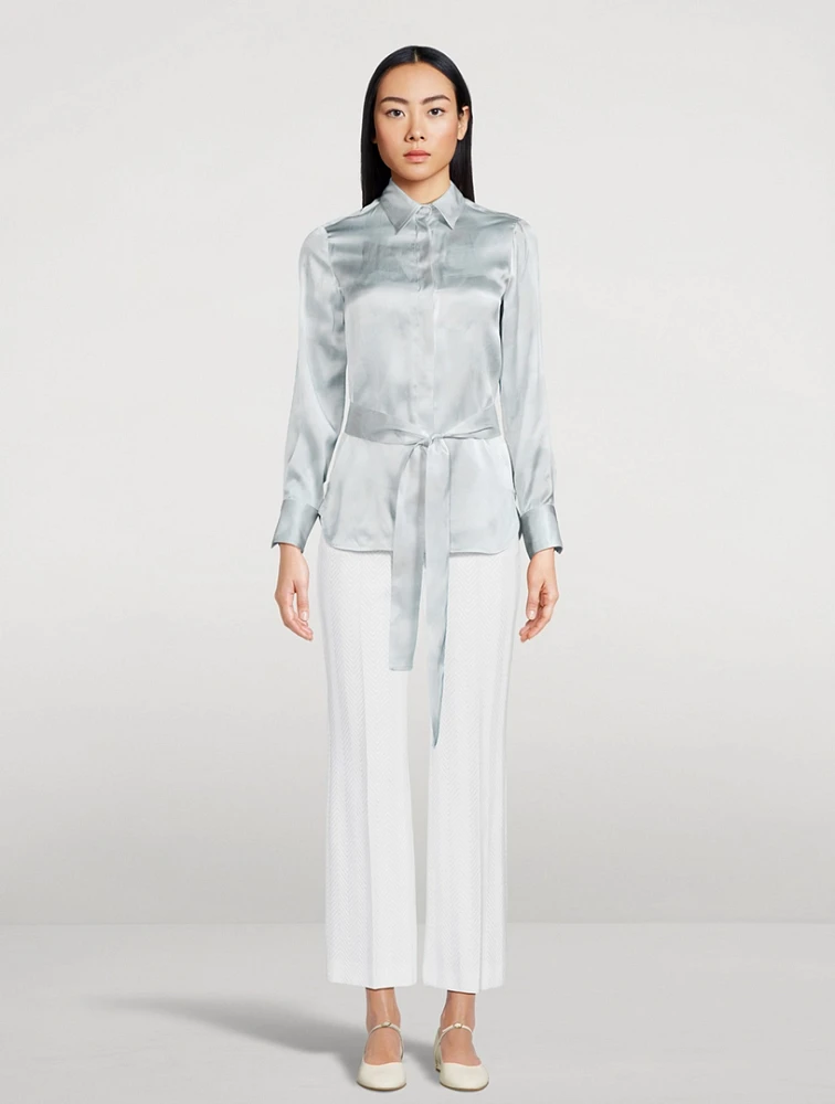 Silk Shirt With Detachable Tie