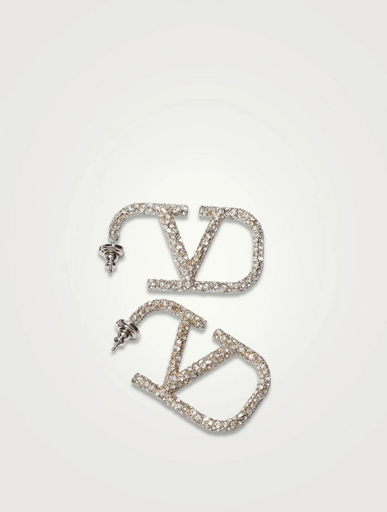 VLogo Pavé Crystal Earrings