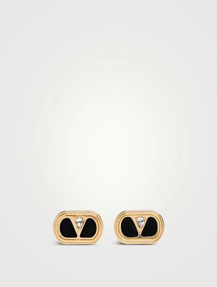 VLogo Ovalette Stud Earrings