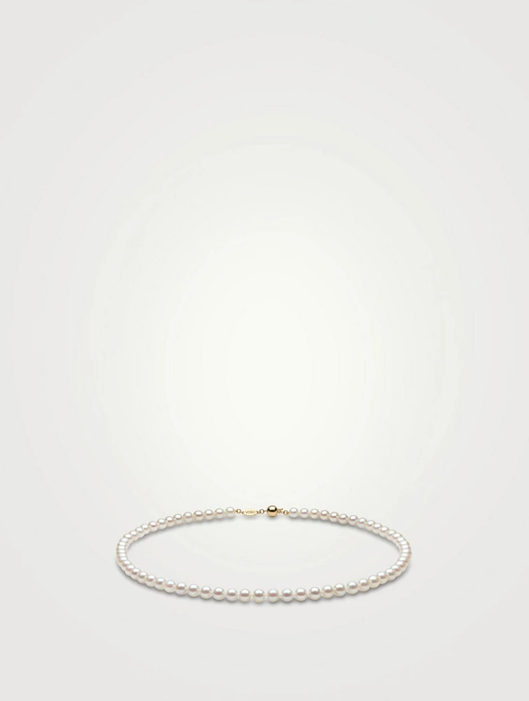 Classic 18K Gold AA Akoya Pearl Necklace