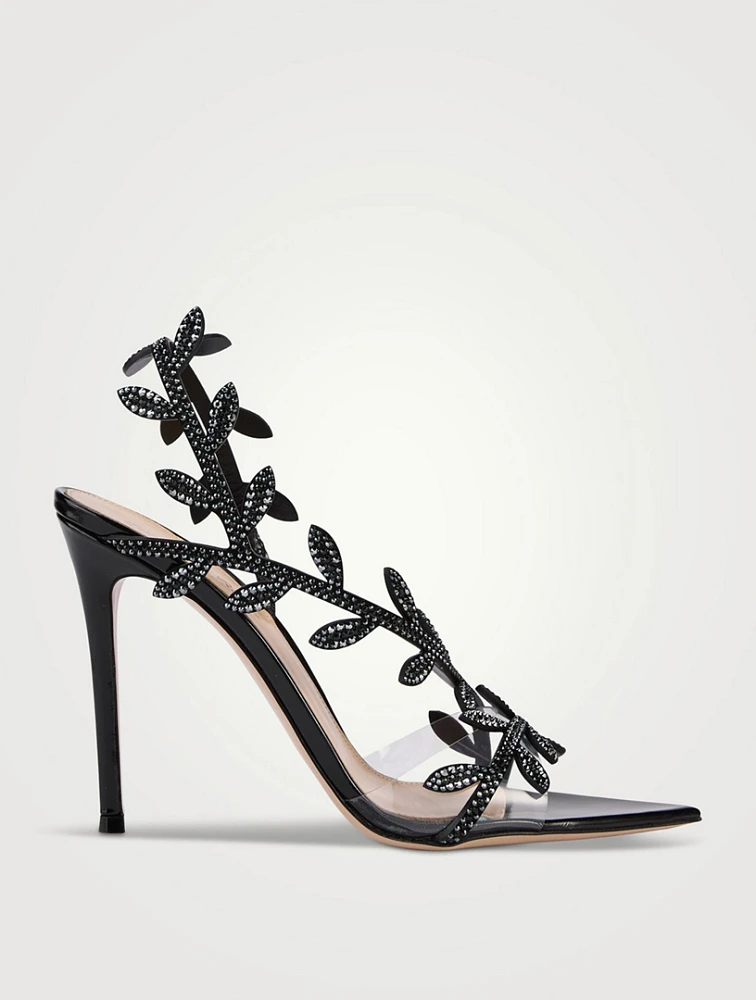 Flavia Crystal Suede Slingback Sandals