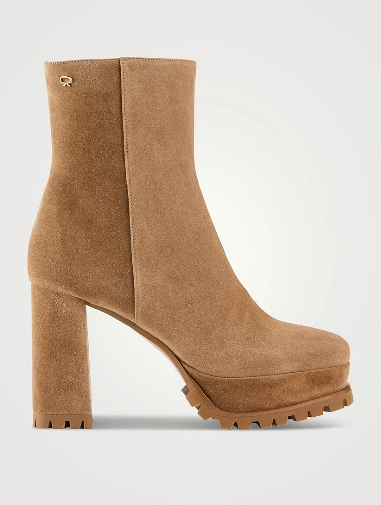 Harlem Suede Lug-Sole Ankle Boots