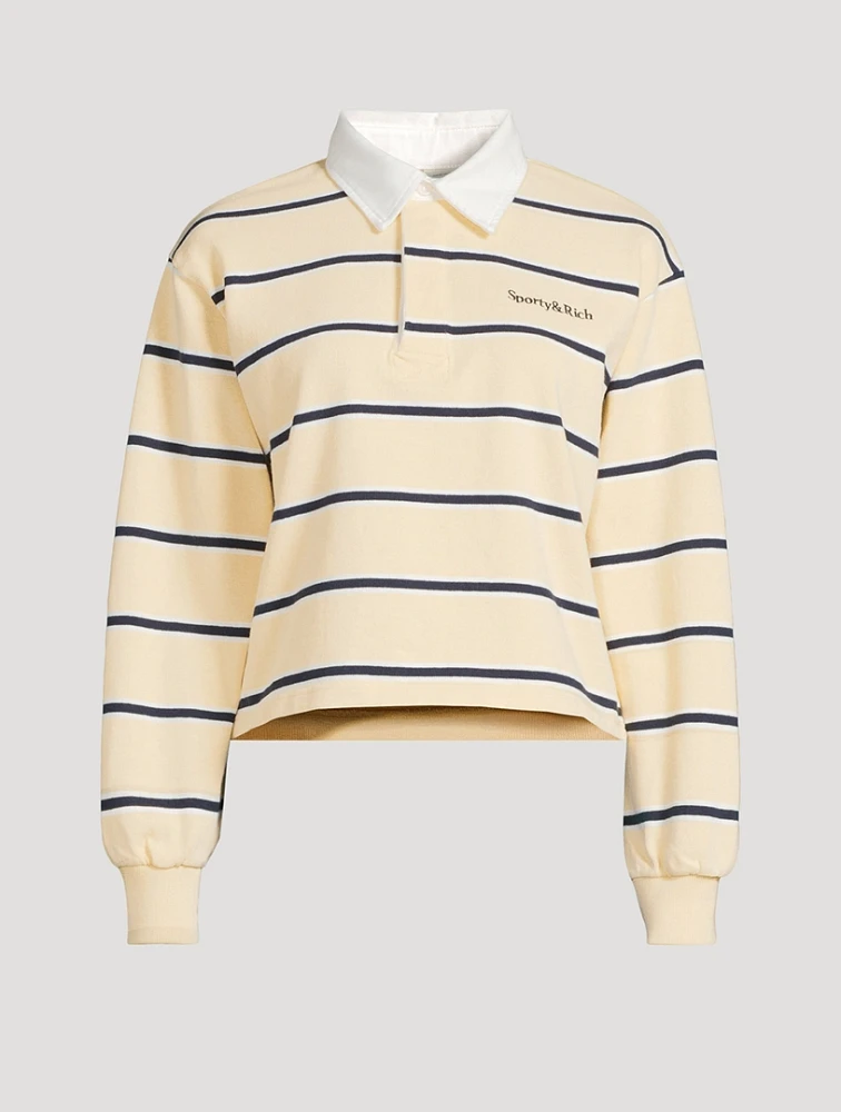 Serif Logo Cropped Rugby Shirt