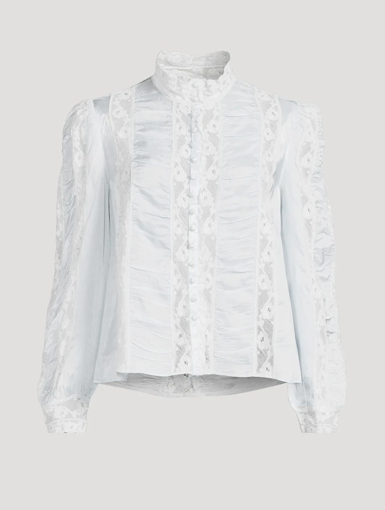 Jacque Lace-Trimmed Blouse