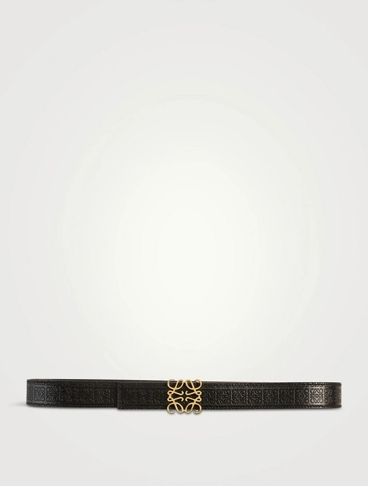 Reversible Embossed Anagram Leather Belt