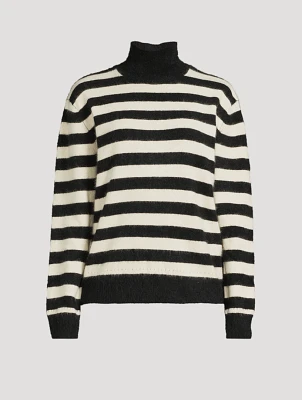 Ultra Soft Stripe Turtleneck Sweater