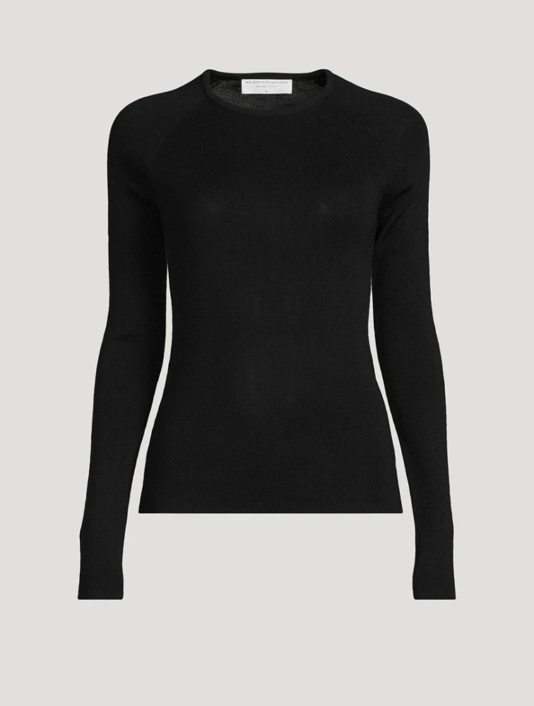 Micro Rib Wool Silk Sweater