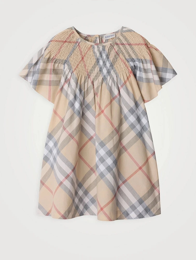 Check Short-Sleeve Dress