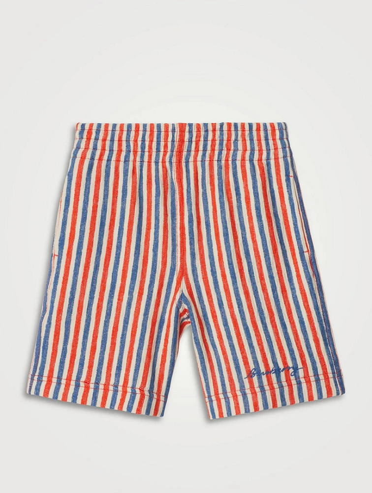 Striped Cotton Shorts
