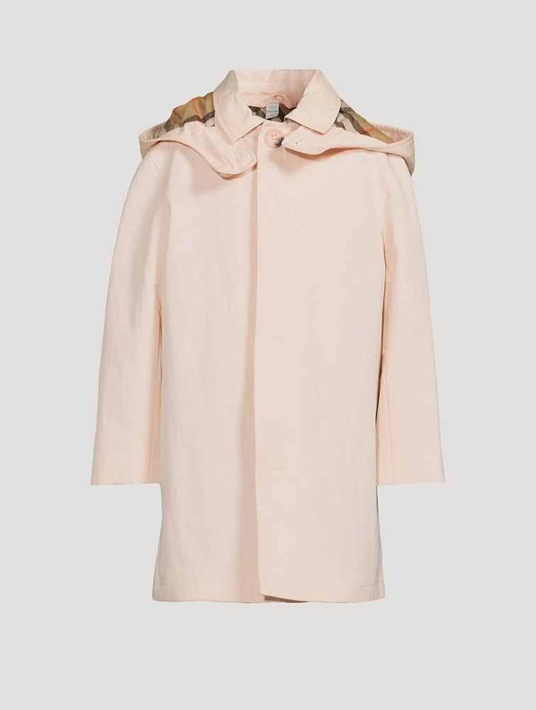 Check-Lined Car Coat
