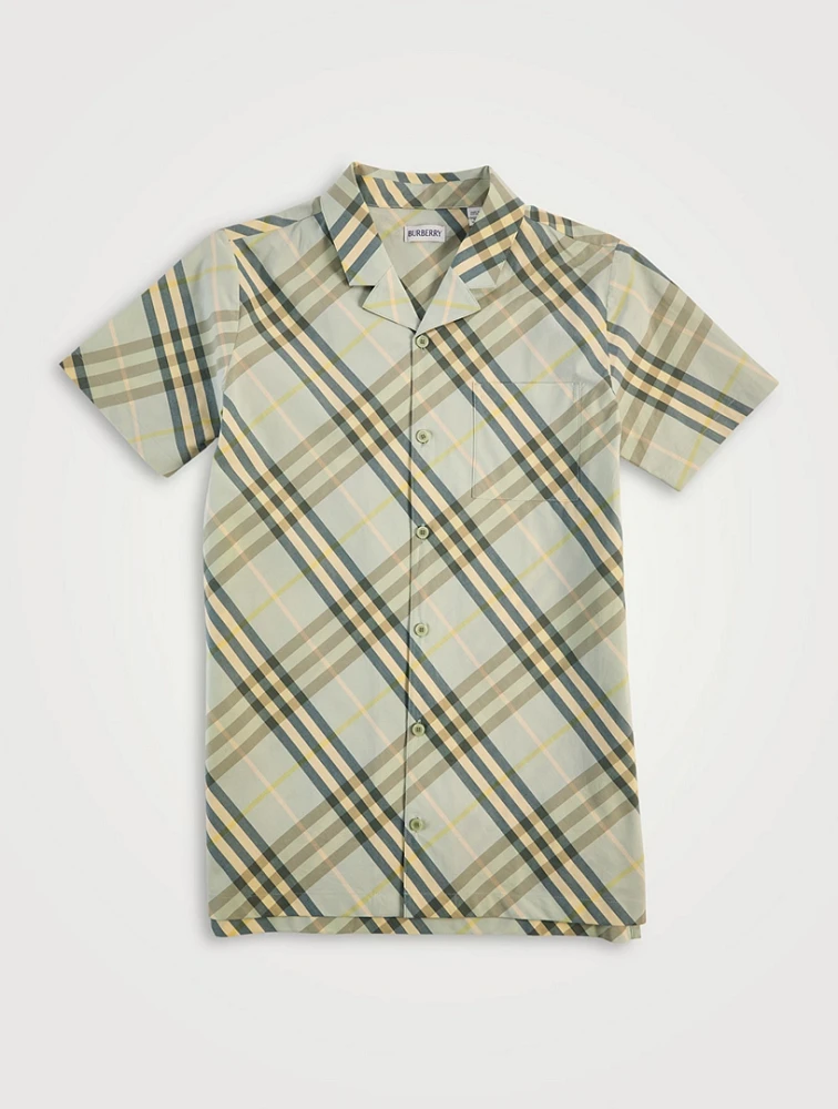 Check Cotton Short-Sleeve Shirt