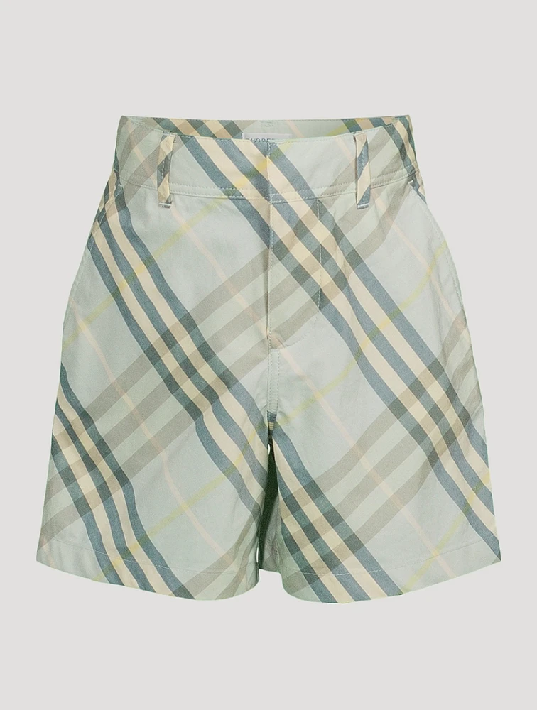 Check Cotton Shorts