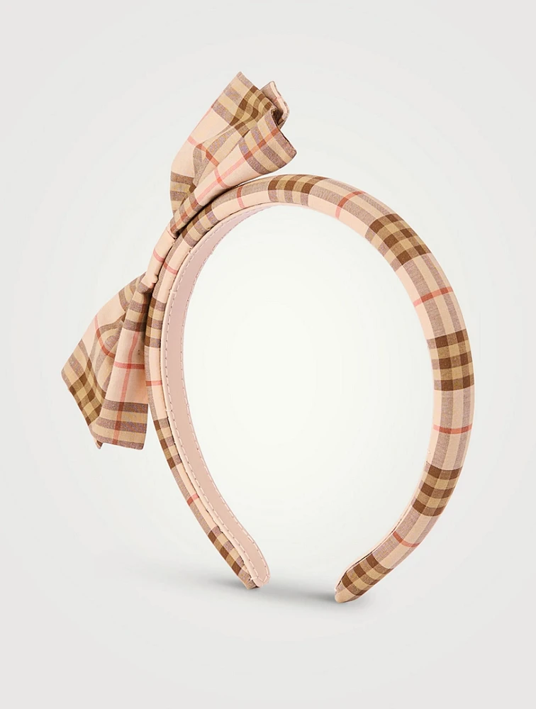 Check Headband With Bow