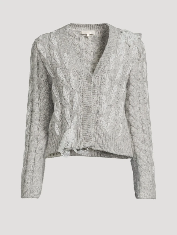 Louella Lace-Trimmed Cardigan