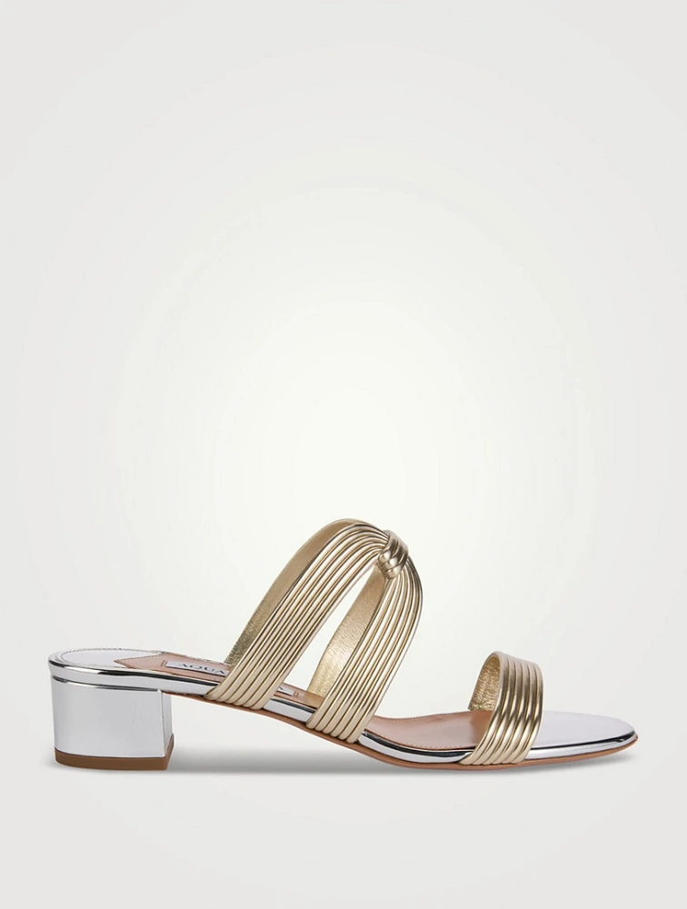 Esencia Metallic Leather Mules