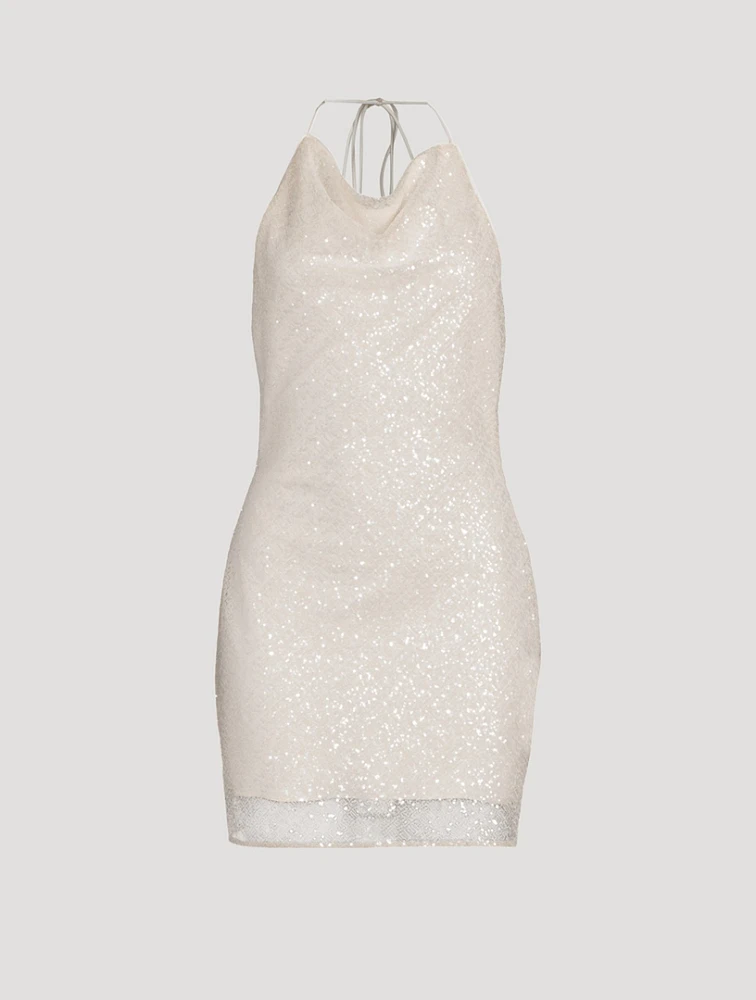 Alaya Sequin Halter Mini Dress