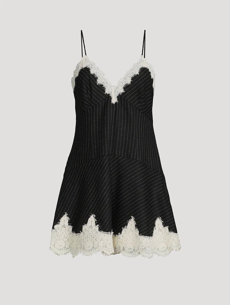 Teddi Mini Slip Dress Pinstripe Print