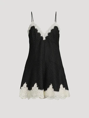 Teddi Mini Slip Dress Pinstripe Print