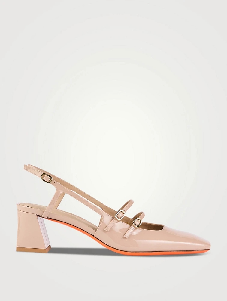 Aurora Patent Leather Slingback Mary Jane Pumps