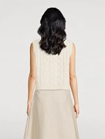 Cable-Knit Felted Wool Cashmere Sweater Vest