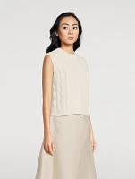 Cable-Knit Felted Wool Cashmere Sweater Vest
