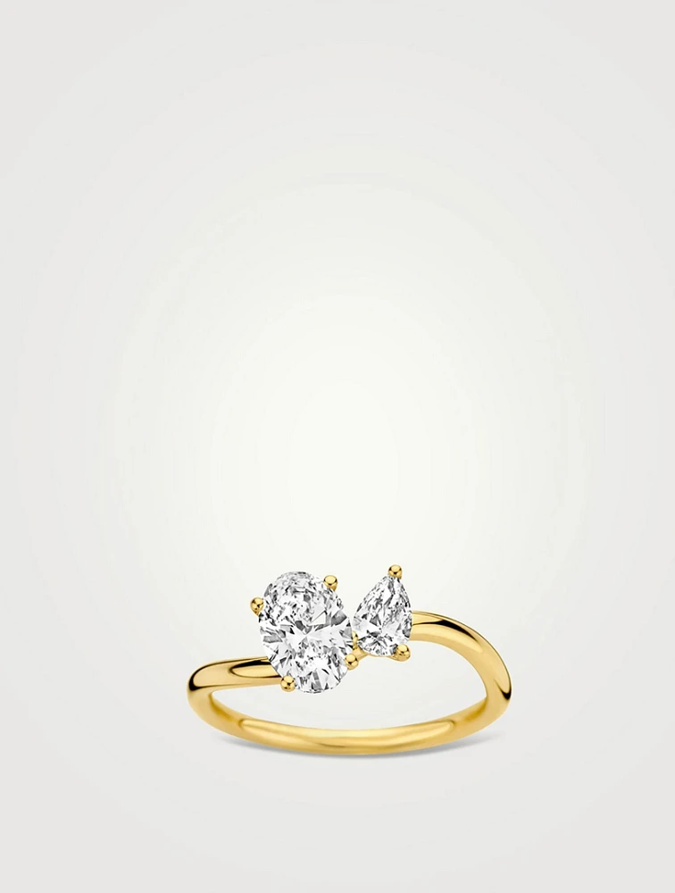 Rosa Ring With Oval Lab Grown Diamond