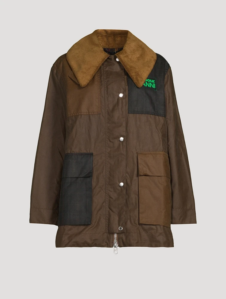 GANNI x Barbour Waxed Cotton Duffle Coat