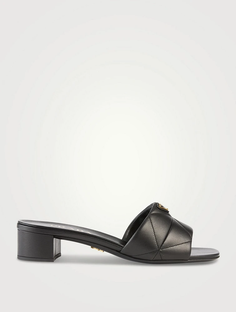 Quilted Leather Mules