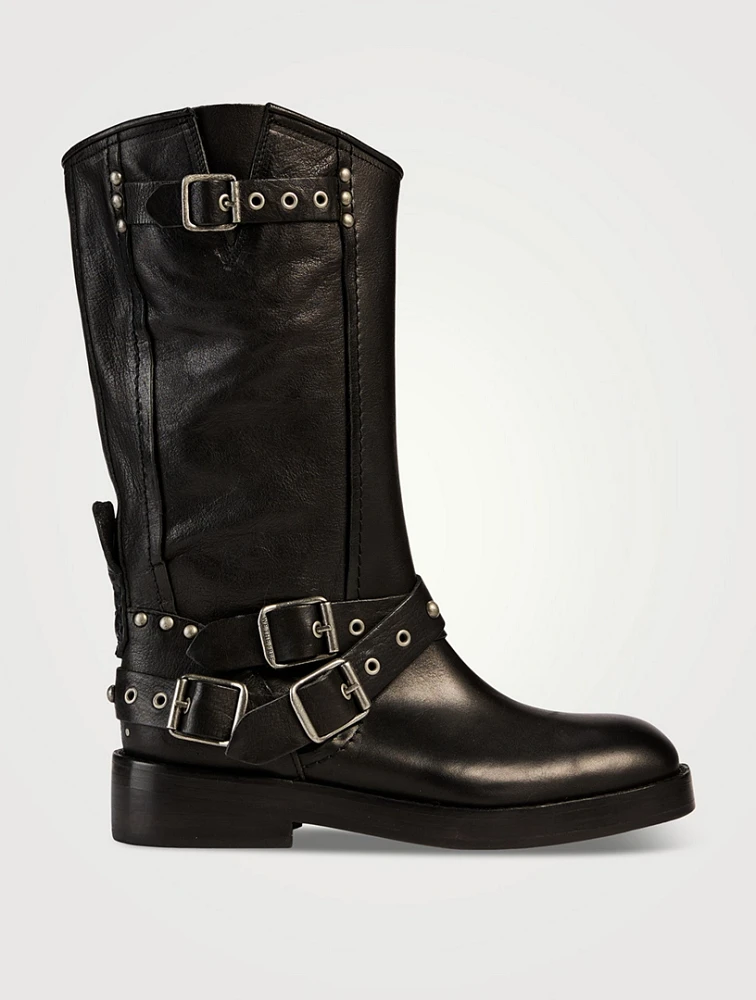 We The Free Janey Leather Engineer Boots