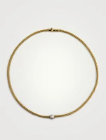 Estate 18K Gold Diamond Ball Choker Necklace