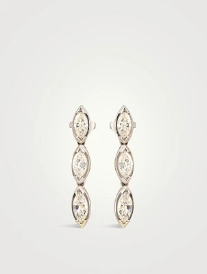 Vintage Platinum Marquise Diamond Drop Earrings