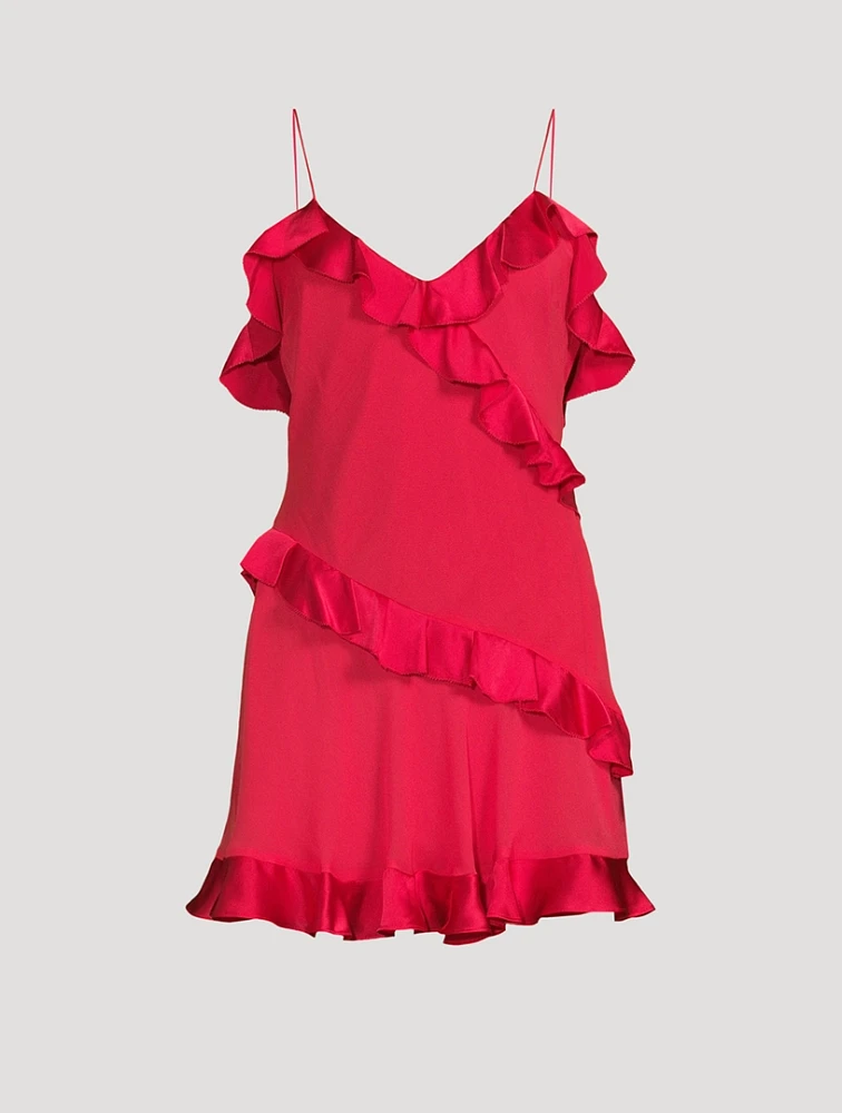 Lomina Ruffled Silk Slip Dress