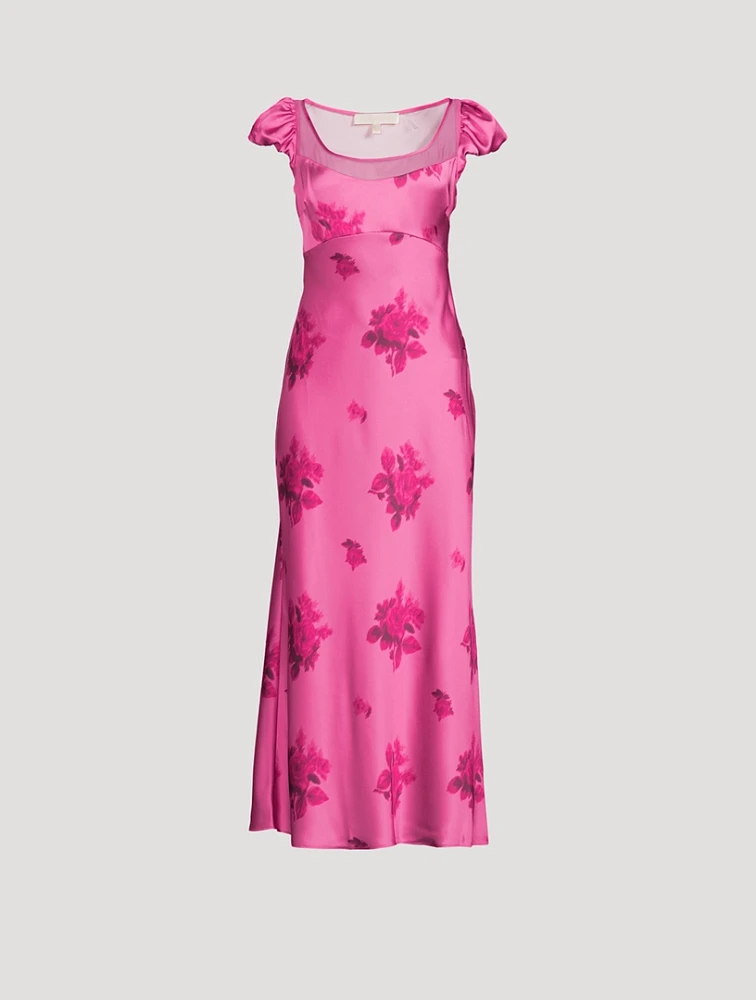 Joelette Satin Dress Floral Print