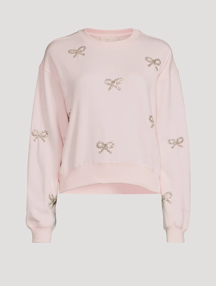 Amiyla Crystal Bow-Embellished Sweatshirt