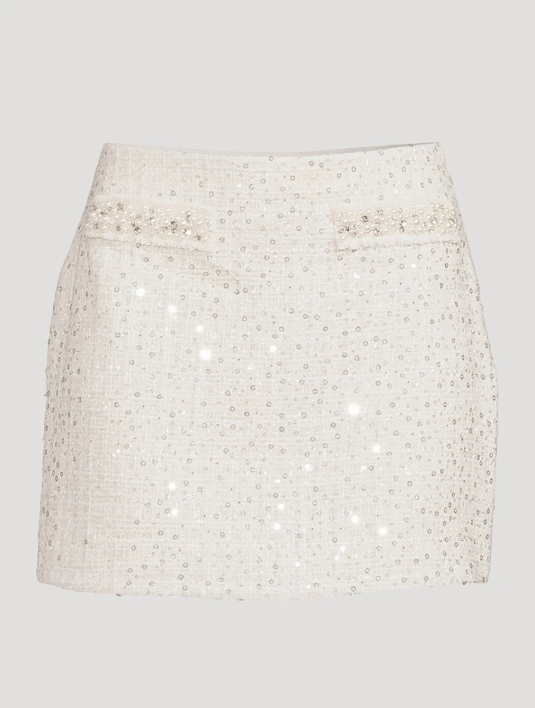 Wendina Embellished Tweed Mini Skirt