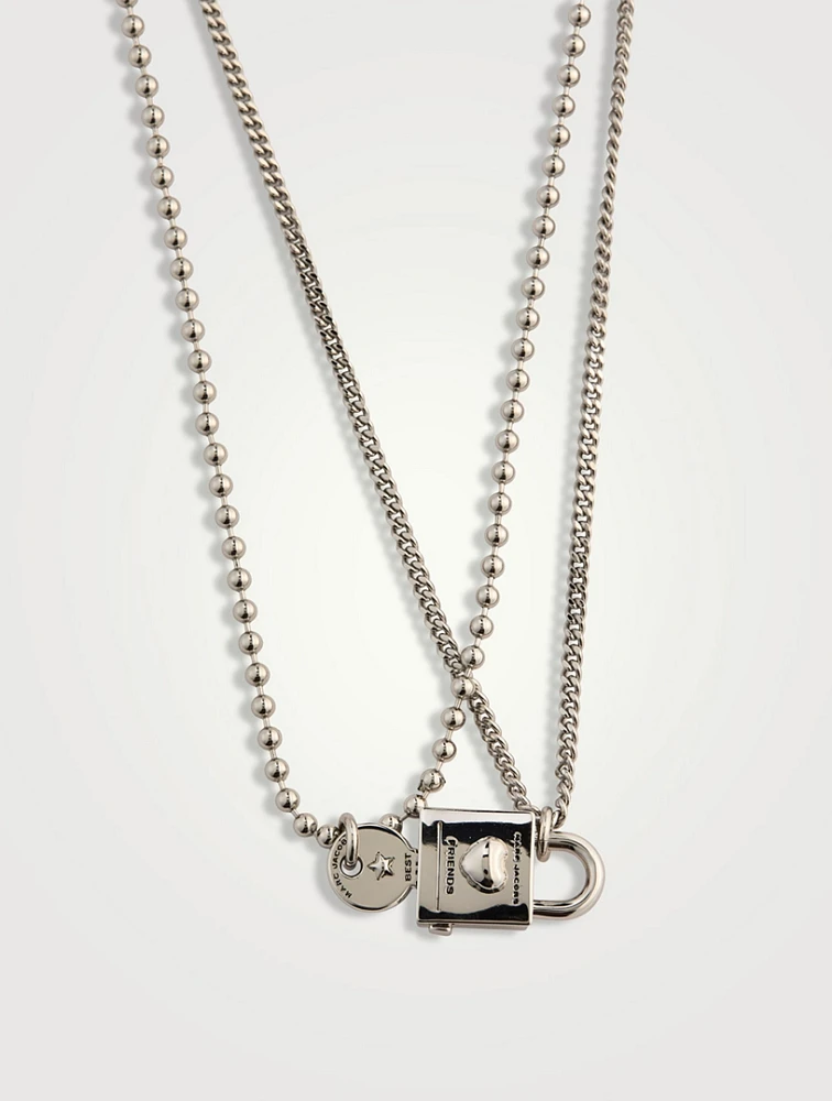 Set Of Two Friendship Padlock Necklaces