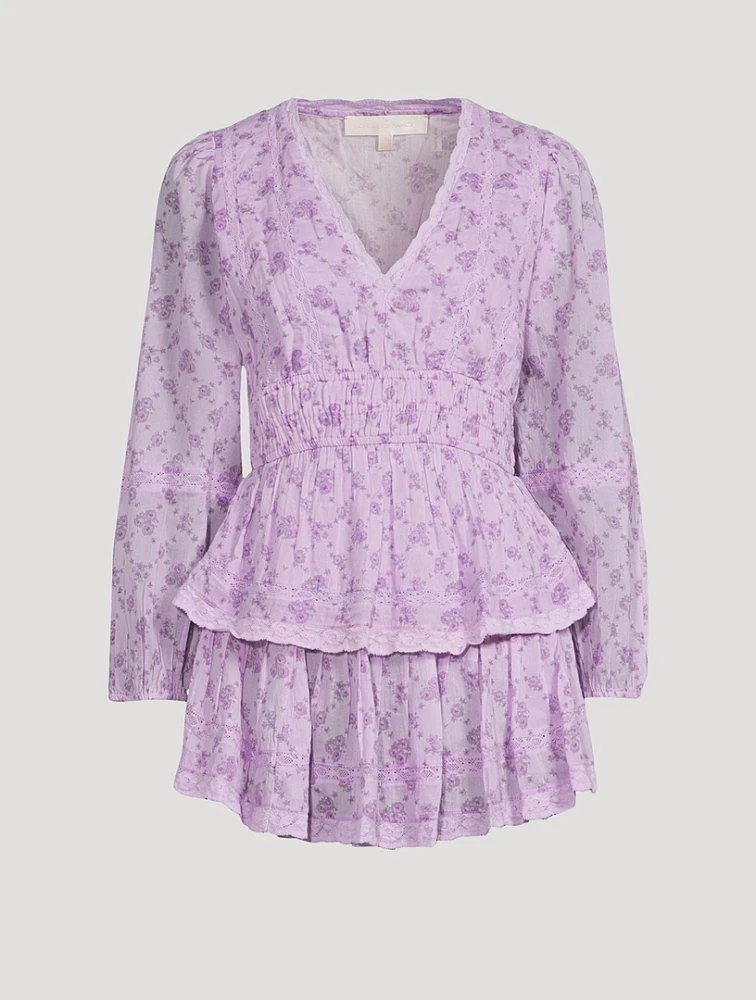 Rosamina Cotton Mini Dress Floral Print