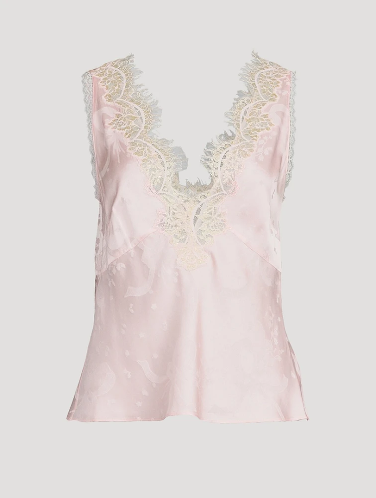 Adette Bow Jacquard Satin Cami