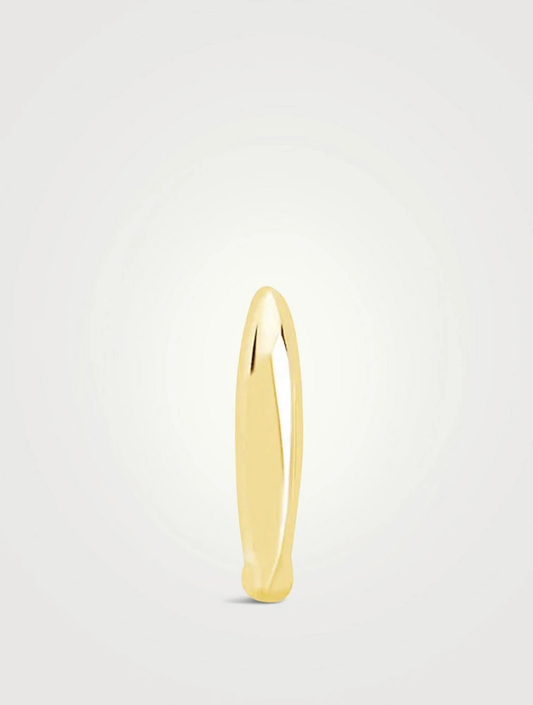 14K Gold Dome Huggie Earring