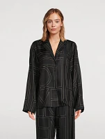 Silk Pajama Shirt Monogram Print