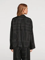 Silk Pajama Shirt Monogram Print