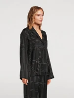 Silk Pajama Shirt Monogram Print