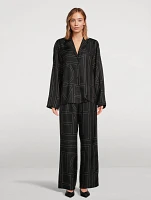 Silk Pajama Shirt Monogram Print