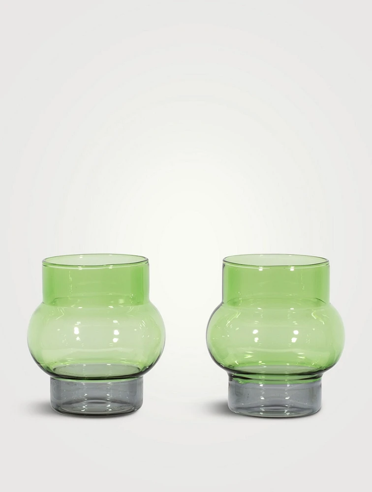 Set Of Two Bump Short Glasses