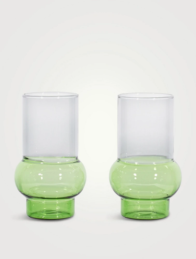 Set Of Two Bump Tall Glasses
